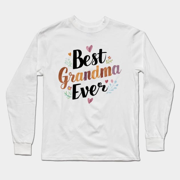 Best Grandma Ever Retro Vintage Aesthetic Long Sleeve T-Shirt by Starart Designs